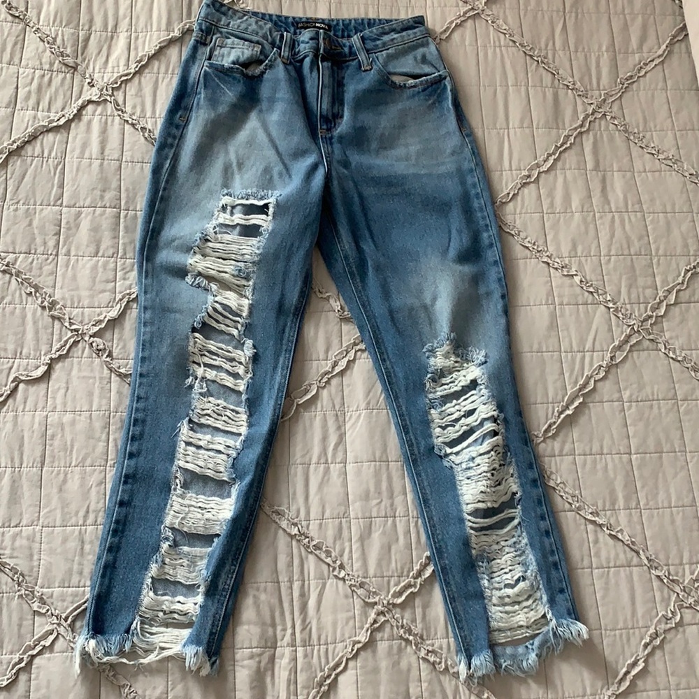 Distressed Mom Jeans